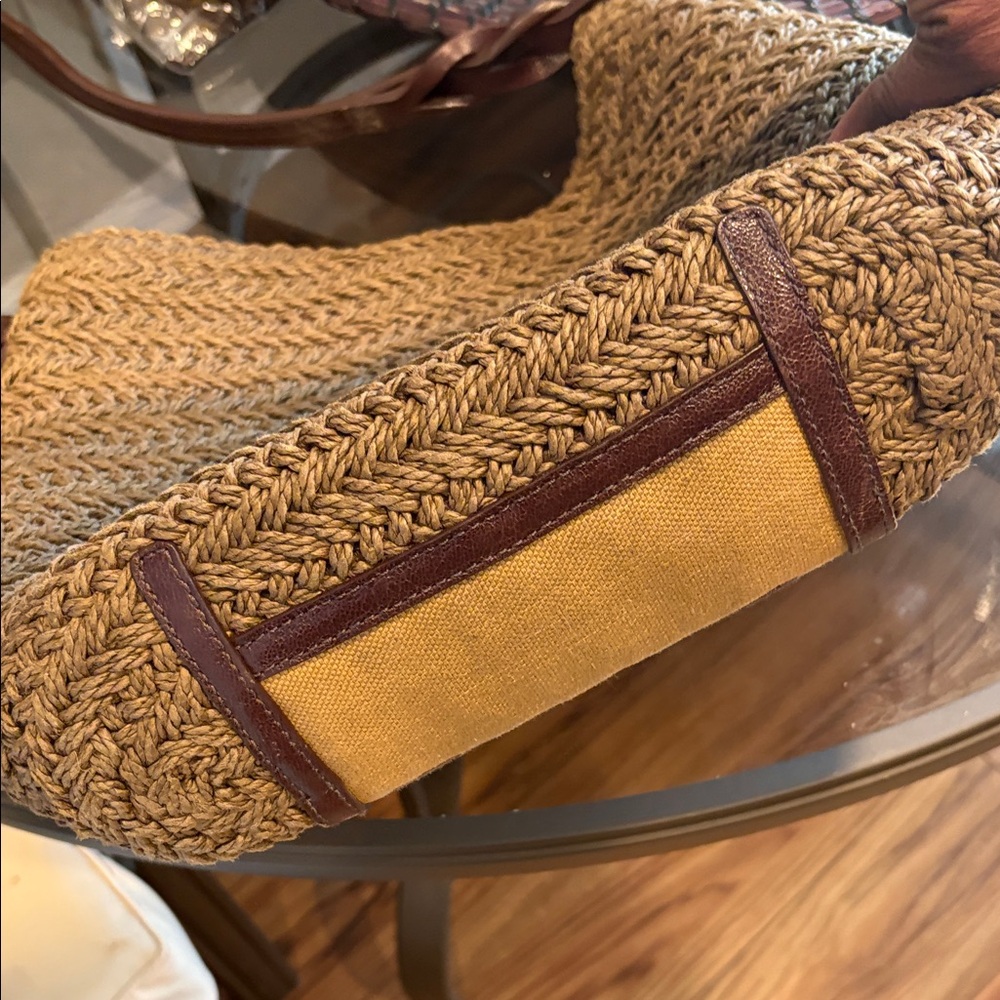 Brighton Floral Embroidered Tan and Brown Women's Bag - Picture 4 of 7